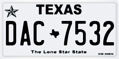 TX license plate DAC7532