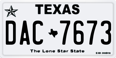 TX license plate DAC7673
