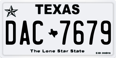 TX license plate DAC7679
