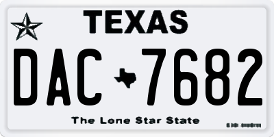 TX license plate DAC7682