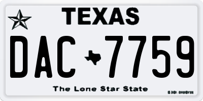 TX license plate DAC7759