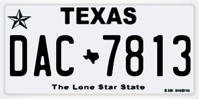 TX license plate DAC7813