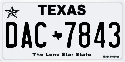 TX license plate DAC7843