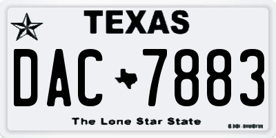 TX license plate DAC7883