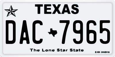TX license plate DAC7965