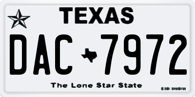 TX license plate DAC7972