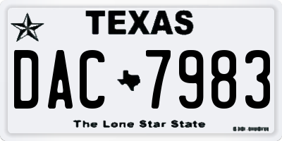 TX license plate DAC7983