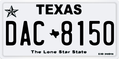 TX license plate DAC8150