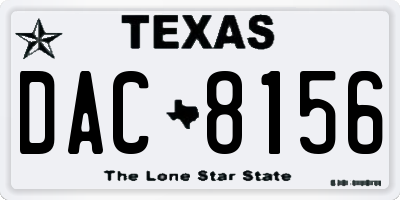 TX license plate DAC8156