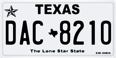 TX license plate DAC8210