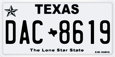 TX license plate DAC8619
