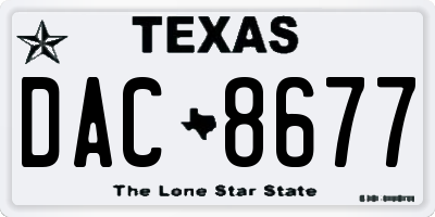 TX license plate DAC8677