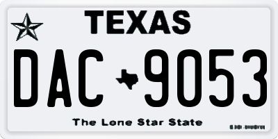 TX license plate DAC9053