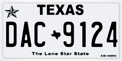 TX license plate DAC9124