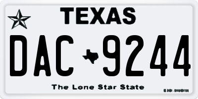 TX license plate DAC9244