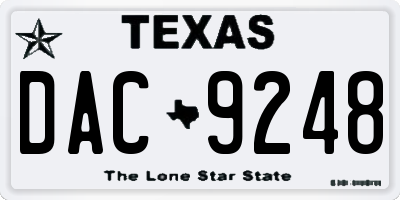 TX license plate DAC9248