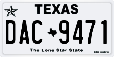TX license plate DAC9471