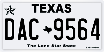 TX license plate DAC9564