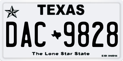 TX license plate DAC9828