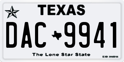 TX license plate DAC9941