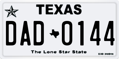TX license plate DAD0144