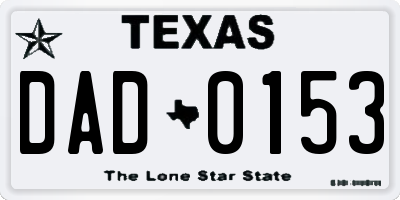 TX license plate DAD0153