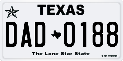 TX license plate DAD0188