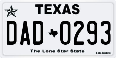 TX license plate DAD0293