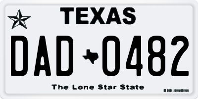 TX license plate DAD0482