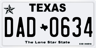 TX license plate DAD0634