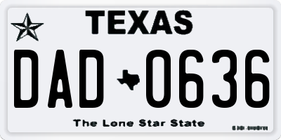 TX license plate DAD0636