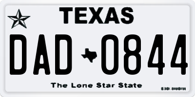 TX license plate DAD0844