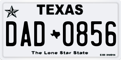 TX license plate DAD0856