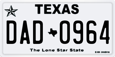 TX license plate DAD0964