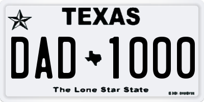 TX license plate DAD1000