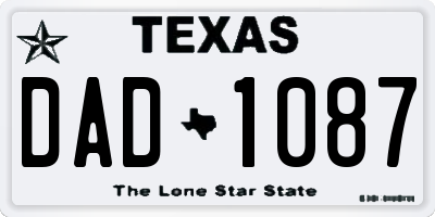 TX license plate DAD1087