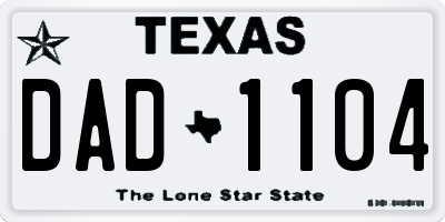 TX license plate DAD1104