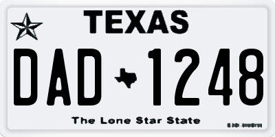 TX license plate DAD1248