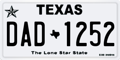 TX license plate DAD1252