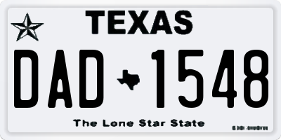 TX license plate DAD1548