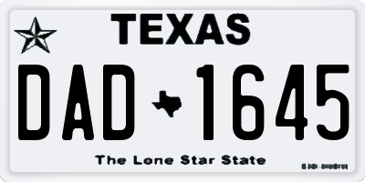 TX license plate DAD1645