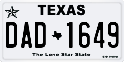 TX license plate DAD1649