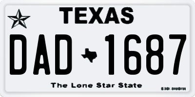 TX license plate DAD1687