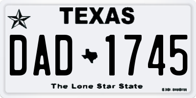 TX license plate DAD1745