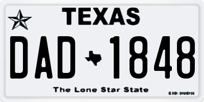 TX license plate DAD1848