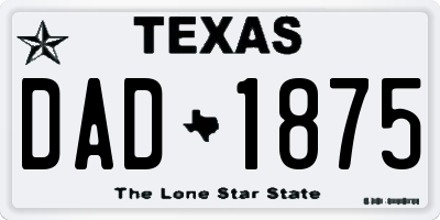 TX license plate DAD1875