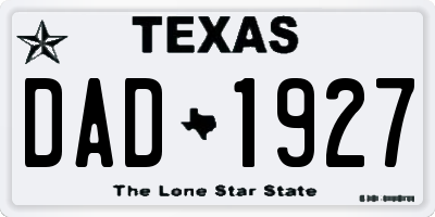 TX license plate DAD1927