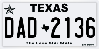 TX license plate DAD2136