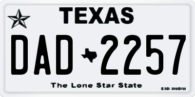 TX license plate DAD2257