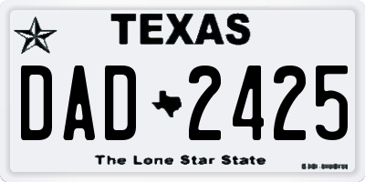 TX license plate DAD2425